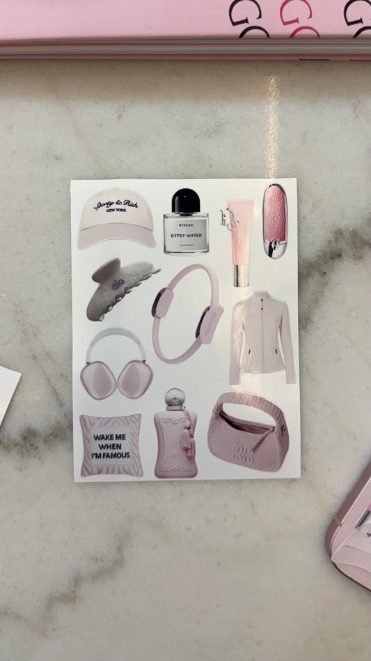 Pilates girl stickers sheet