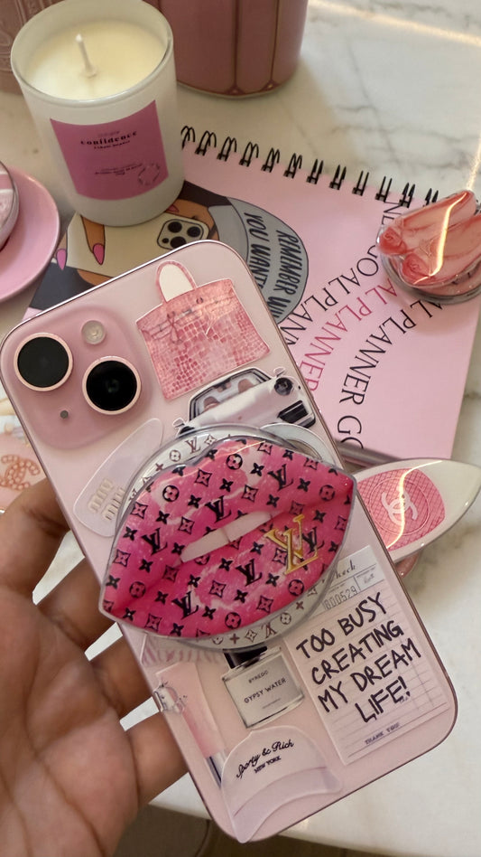 LV lips phone grip