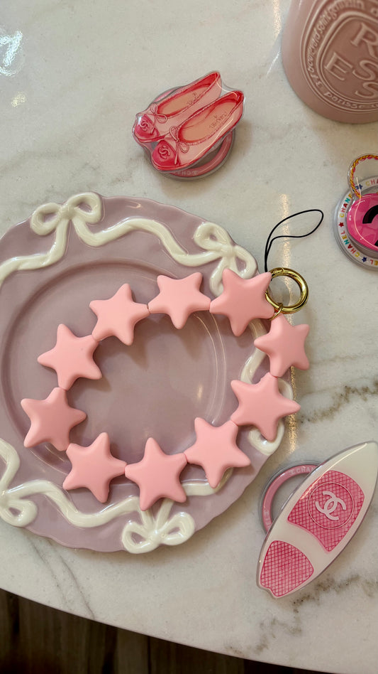 Pink stars phone charm