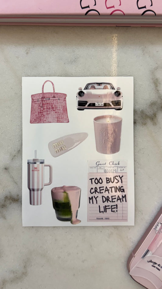 Dreamy girl stickers sheet