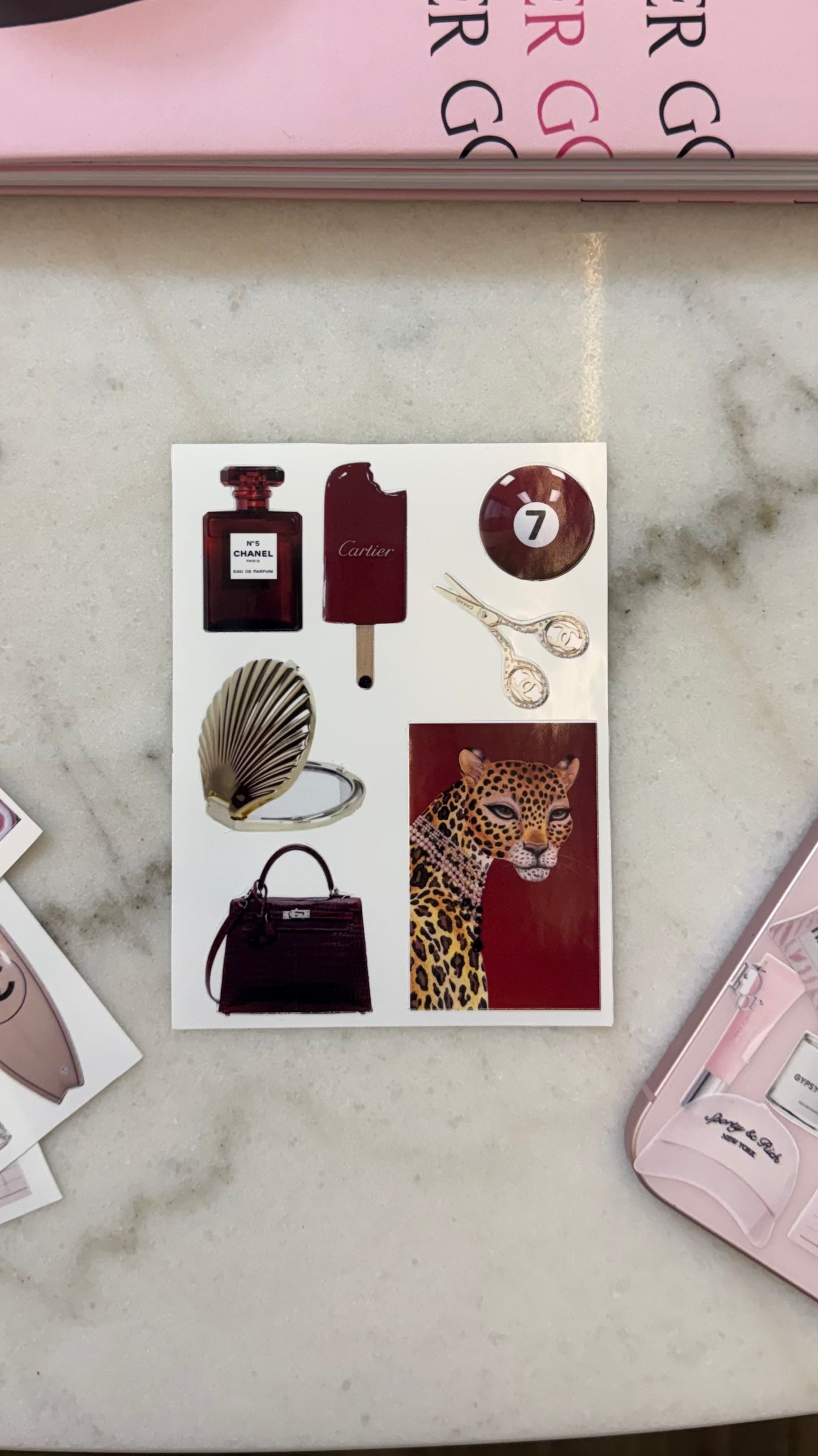 Maroon vibes stickers sheet