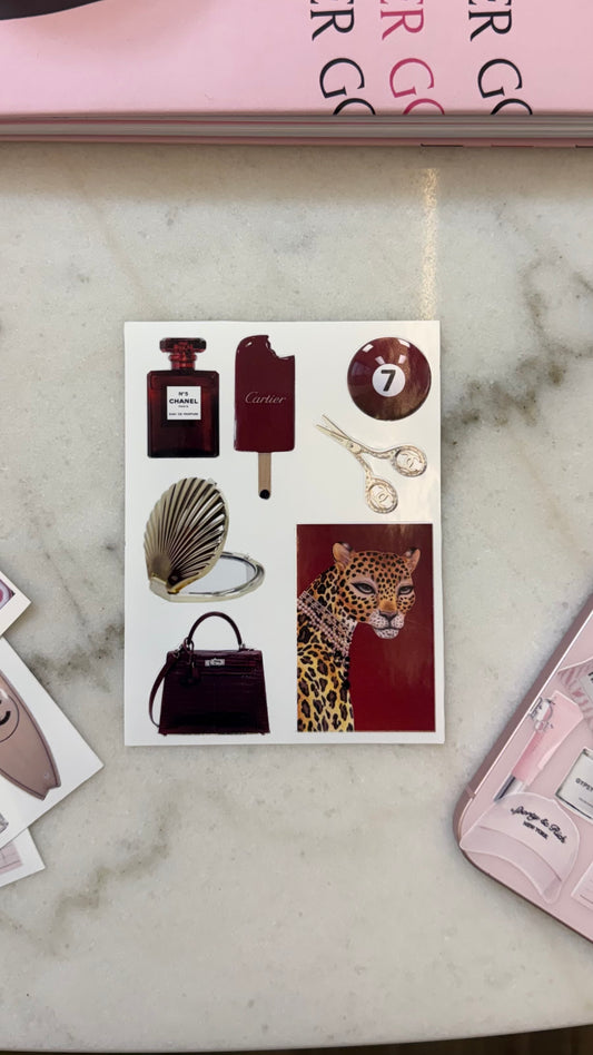 Maroon vibes stickers sheet