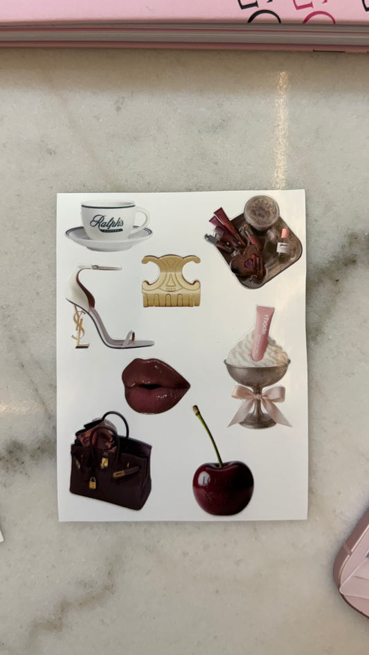 Cherry on top stickers sheet