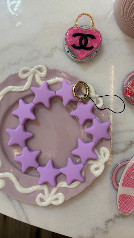 Purple stars phone charm