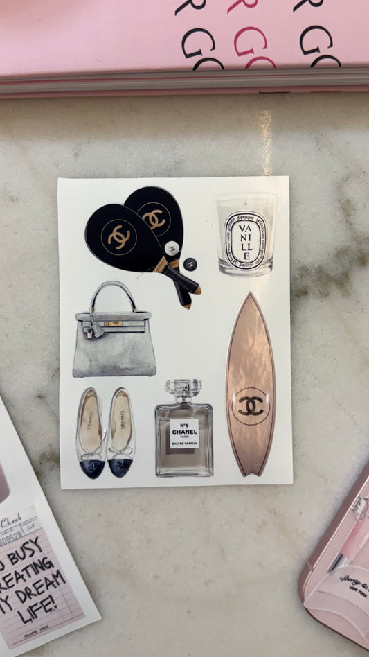 Elegant in gray stickers sheet