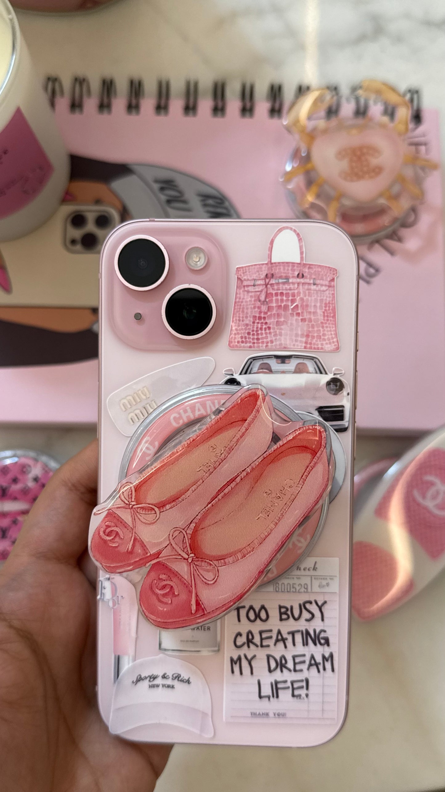 Chanel flat phone grip