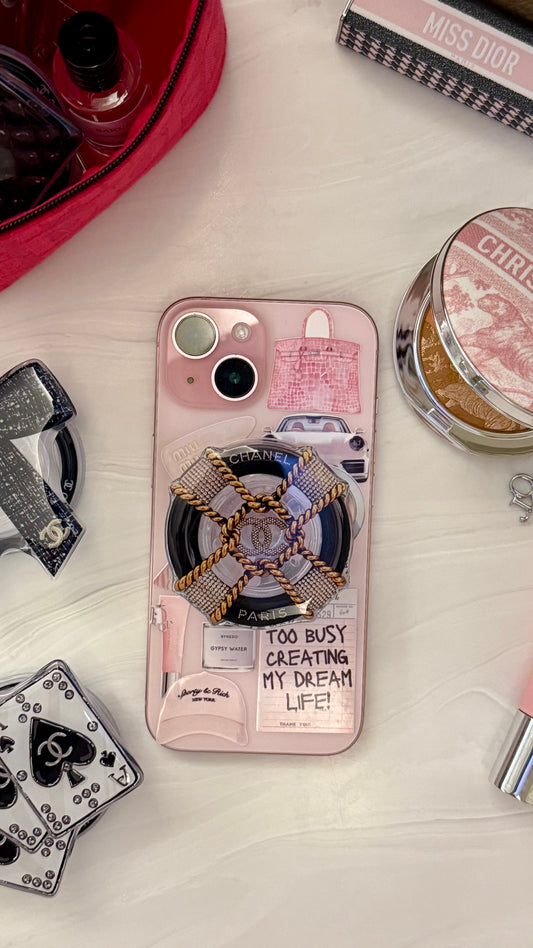 Chanel round phone grip