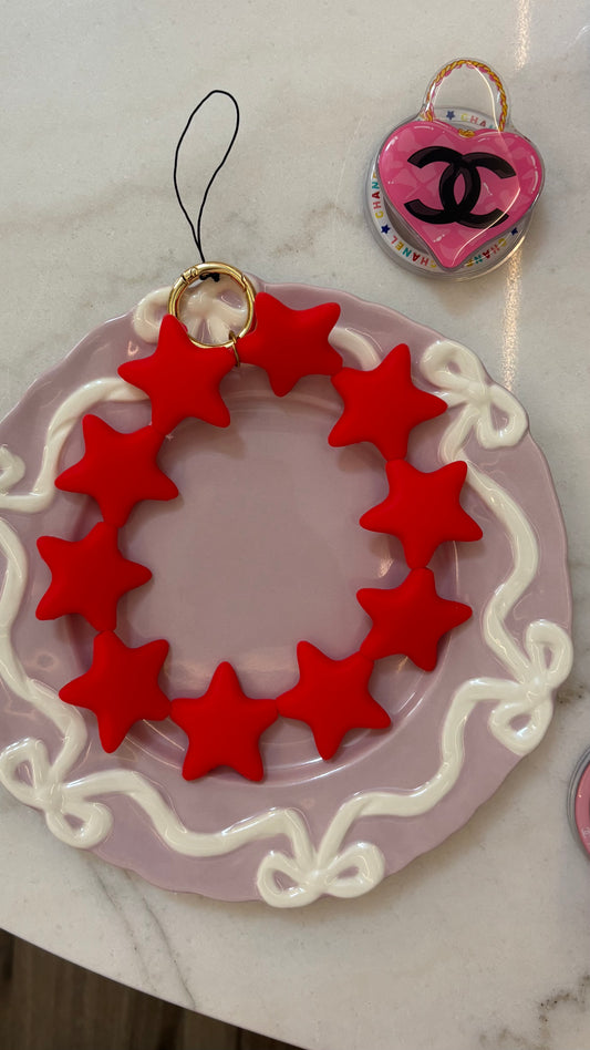 Red stars phone charm